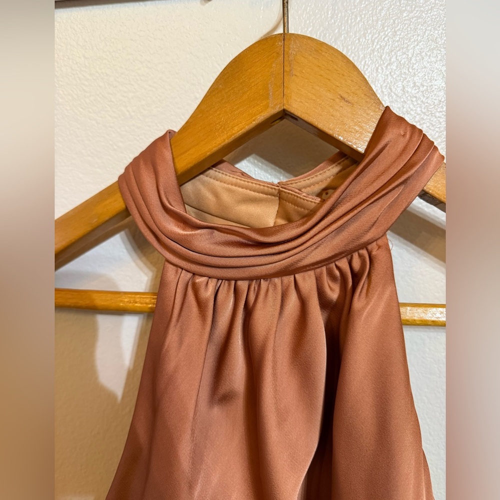 Kennedy Blue Elegant Backless Halter Dress in Copper - Picture 4 of 6